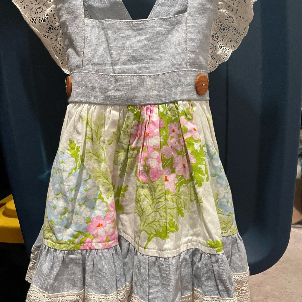 SweetHoney Light Blue and Green Floral Dress
